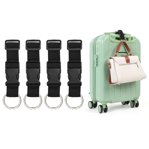 Image of 4Pcs Add a Bag Luggage Strap Adjustable Travel Belt for Luggage Heavy Duty Luggage Belt Strap for Connecting Your Luggage Jacket, Make Your Hands Free(Black)