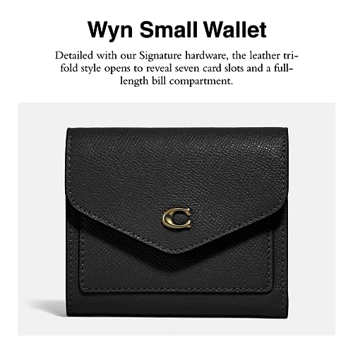 Coach Cross Grain Leather Wyn Small Wallet, Li/Black2