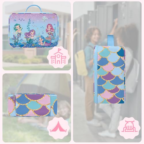 Clastyle CTL0025 Clastye Mermaid Princess Lunch Box For Girls Blue Sea Insulated Lunch Bag thumb #5