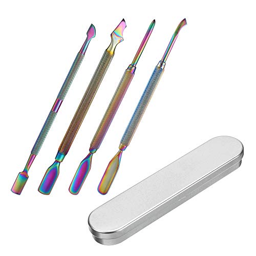 Integrity.1 Cuticle Pusher Kit,Dead Skin Scissors,4 Pieces Stainless Steel Cuticle Tool,Cuticle Nipper with Cuticle, for Remove Nail Polish,Manicure, Peel Off Dead Skin Cover