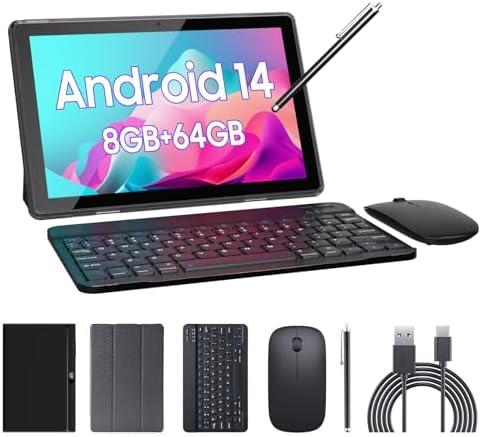 Tablet 2 in 1 Tablets 10 inch Android 14 Tablet Set with Keyboard Case Mouse Stylus 8GB+64GB/1TB expansion Tablets 10.1″ Touch Screen Tab 6000 mAh battery 2MP+8MP Dual Camera WiFi6 Bluetooth Tableta Tablet 2 in 1 Tablets 10 inch Android 14 Tablet Set with Keyboard Case Mouse Stylus 8GB+64GB/1TB expansion Tablets 10.1″ Touch Screen Tab 6000 mAh battery 2MP+8MP Dual Camera WiFi6 Bluetooth Tableta