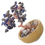 Lurrose Árbol de Cristal Amarillo Natural de Citrino con 9 Copas, Base de Piedra Ágata y Lapislázuli, Árbol Buena Suerte y Riqueza Feng Shui para Decoración de Oficina y Hogar