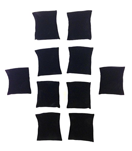 Bejeweled Display 10Pc Black Velvet Pillow Bracelet, Watch, Bangle Jewelry Display Stand Set (Black Velvet)