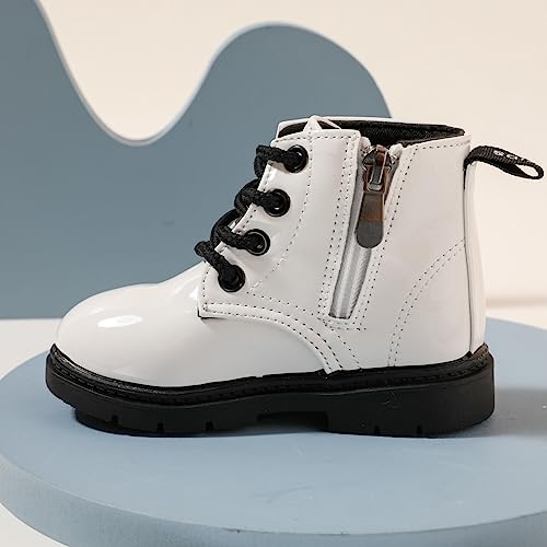 PATPAT Boys Girls Boots Waterproof Lace Up Kids Cowboy Boots Toddler Boots With Side Zipper for Toddler/Little Kid/Big Kid3