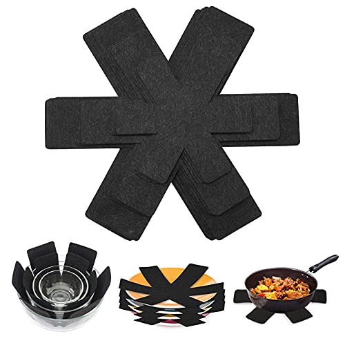 Protecteur Casseroles 3 Pièces – Tapis Feutre Antidérapant, Séparateurs Poêles & Ustensiles, Protection Anti-Rayures Empilable