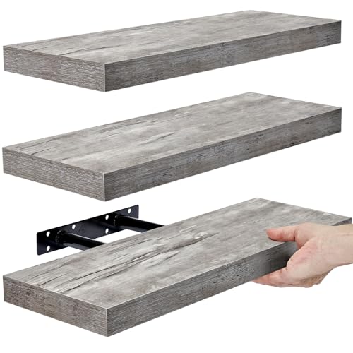 Sorbus WD-NTSHLV3-GRWA Floating Shelves For Wall, Bathroom Shelves Wall Mounted thumb #8