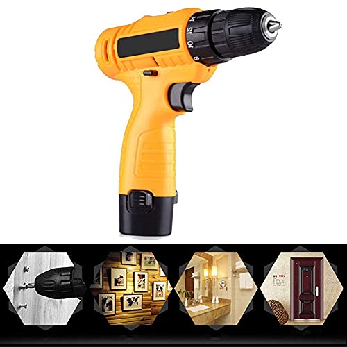 JHYS Akku-Bohrschrauber, Akku-Schraubendreher, wiederaufladbarer 1500-mAh-Akku 12-V-Schlagbohrer 18 + 1 Drehmomenteinstellung Schlagbohrer mit LED-Licht Motor, zum Bohren, Schrauben, Heimwerken – Bild 7