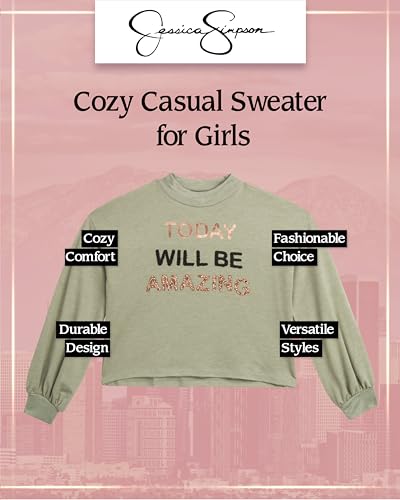 Jessica Simpson Girls' Blouse - Cozy Comfort Casual Button Down Shirt - Cute Long Sleeve Shirt for Girls (7-16)2