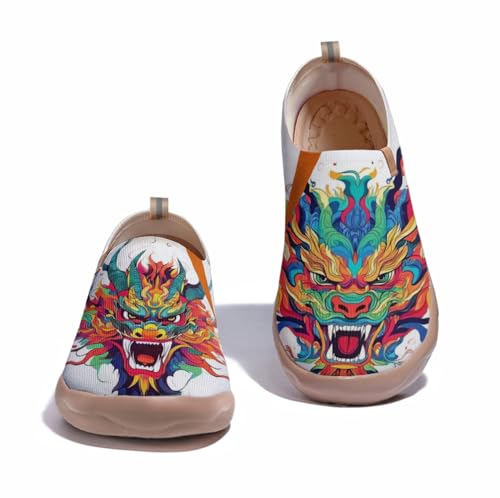 Men's Art Travel Slip-On Shoes Casual Lightweight Breathable Flats Comfortable Loafers