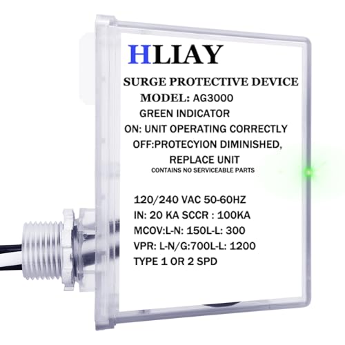 AG3000 HVAC Surge Protector 120/240V, Mini Split Surge Protector with TPMOV Technology, Universal HVAC Surge Protective Device, Waterproof Enclosure, Easy Monitoring,5 Year Warranty