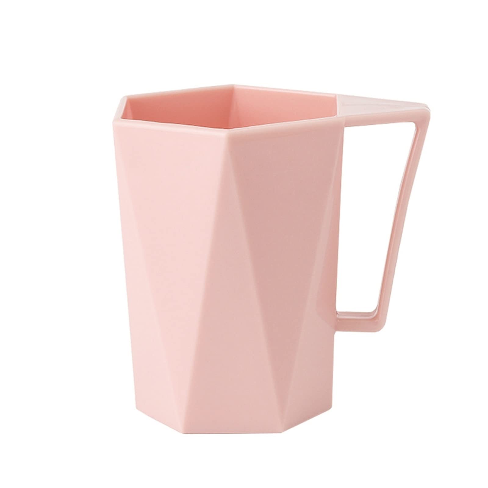 JINGYAN Toothbrush Holders Geometric cup toothbrush holder wash and drink home bathroom tooth and bath(Pink)
