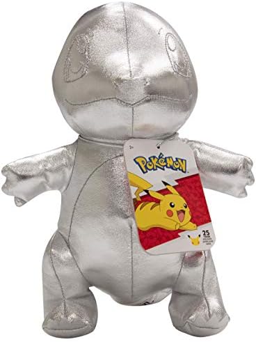 Pokémon 25th Celebration 8" Silver Charmander Plush - Limited Edition Collectible Stuffed Animal Toy - Officially Licensed - Great Gift for Kids