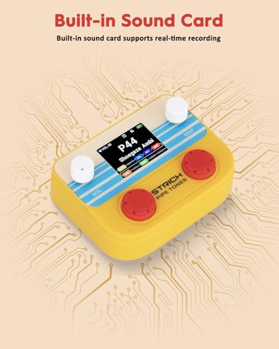 Image of STRICH Pipe Tones Pocket Multi-Effects Processor for Guitar and Bass with 10 Effect Modules 125 Effects 40s Looper 100 Drum Patterns USB Audio Interface Wireless Control (Orange)