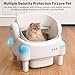 Self Cleaning Litter Box,Open Top Automatic Litter Box with App Control for Multiple Cats, Safety Sensors Protection, Odor Control Includes 2 roll Liners,Large Waste Bin, Cream White