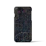 【京都】地図柄iPhoneケース（バックカバータイプ）ブラック・iPhone SE（第3 / 第2世代） / 8 / 7 / 6s / 6 用