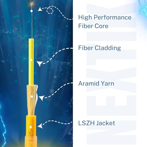 Image of Madhabi SC /APC to SC /APC Fiber Optic Cable 10M - Single Mode Simplex 9 /125m Patch Cord with LSZH Jacket OD 3.0mm for FTTH, High-Speed Internet, Router, Modem, Optical Network Devices - Yellow