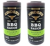 Kinder's Marinades, BBQ, Dipping & Wing Sauces - 2 bottles (Bourbon Apple BBQ 15.5oz)