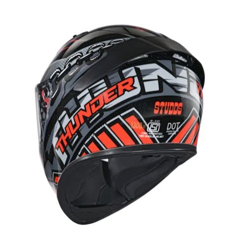 Image of Studds Thunder D5 Full Face Helmet with Clear Visor (Black N2, L)