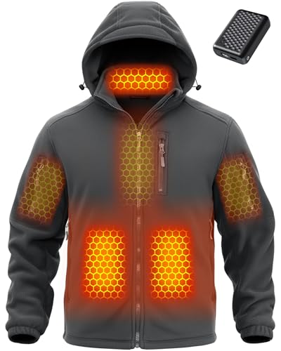 Wulcea Men Heated Graphene Fleece Jackets 12v Battery Pack