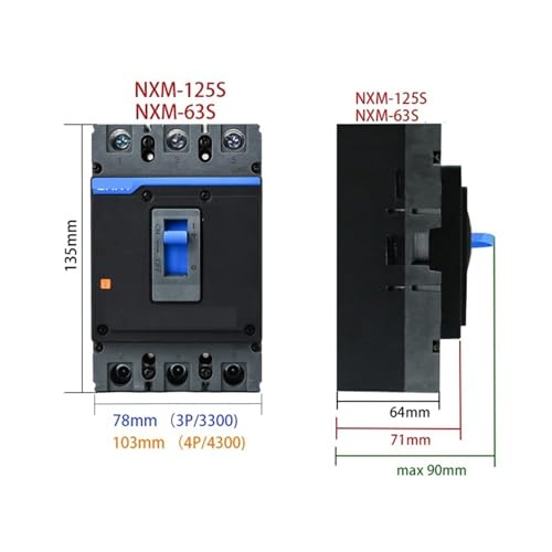 Disyuntor de caja moldeada 3P 4P NXM-125S para control de corriente variable 2