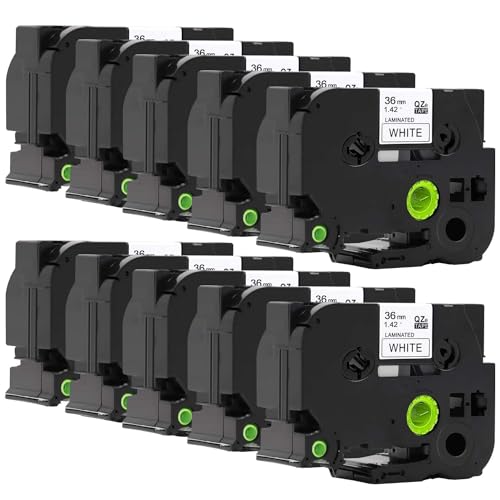 TZe-261 Black on White 36 mm x 8 m Compatible with Brother Equipment Tape for Brother Pt-530, Pt-550, Pt-D800W, Pt-P900W
