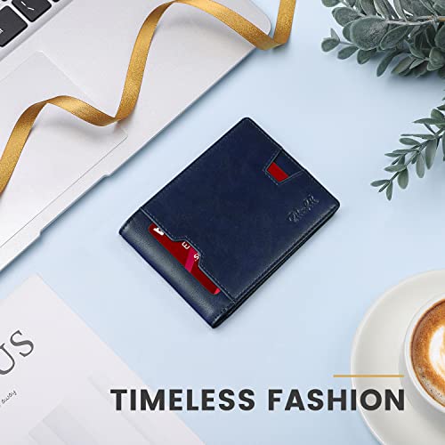 Zitahli Mens-Wallet-Slim-Leather-RFID Blocking Wallet for Men Minimalist Bifold Credit Card Holder with Gift Box - Thumbnail 7