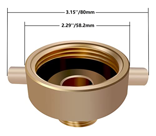 Brass Fire Equipment 1-1/2" Nst (Nh) Female X 3/4" Ght Male Brass Fire Hydrant Adapter With Pin Lug Brass Fire Hydrant Hose Adapter Fitting Connector For Fire Hydrants, Hoses,Pipes #TOP1
