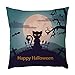 Produktbild HEVÜY Halloween Kürbis Kissenbezug 45 x 45 cm, mit Verstecktem Reißverschluss Kissenbezüge Kissenbezug Kissen Bezüge Sitzkissenbezüge Couchkissen