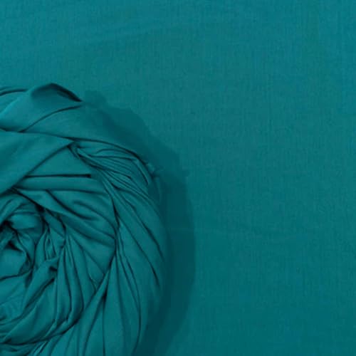 Image of 100% Pure Cotton Mulmul Fabric Material | Reusable Ultra Fine Mulmul Fabric | Lightweight Soft Smooth Piece Linning, Stole, Dupatta, Cushion Pillow Cover (Blue Grass, 3.5 Meters)