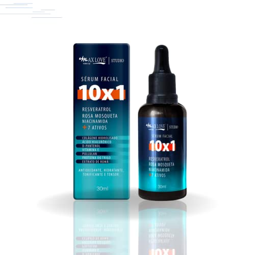 Serum Max Love 10x1 Resveratrol Rosa Mosqueta Niacinamida 7 Ativos - Antioxidante Hidratante Tonific