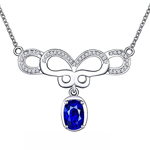 Collier diamant et or blanc 18 carats : le bijou bleu ovale chic pour vos soirées
