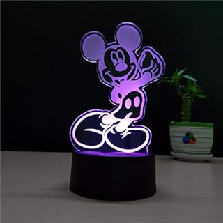 3D Led Night Light,3D Illusion Lamp Cute Mickey Mouse Three Pattern and 7 Color Change Decor Lamp - Perfect Gifts for Kids