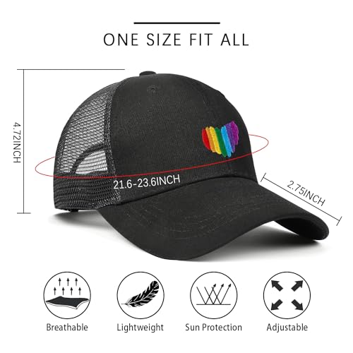 Image of Pride Hat Rainbow Caps LGBT Baseball Cap Pride Accessories Gay Stuff for Men Women
