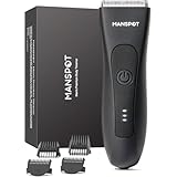 MANSPOT ボディシェーバー メンズ VIOシェーバー男性用 電動トリマー｜全身用 デリケートゾーン 胸毛 脚 ヒゲにも対応 防水 充電式 セラミック刃 4段階ガード付 交換可能 ウェット＆ドライ 肌に優しい
