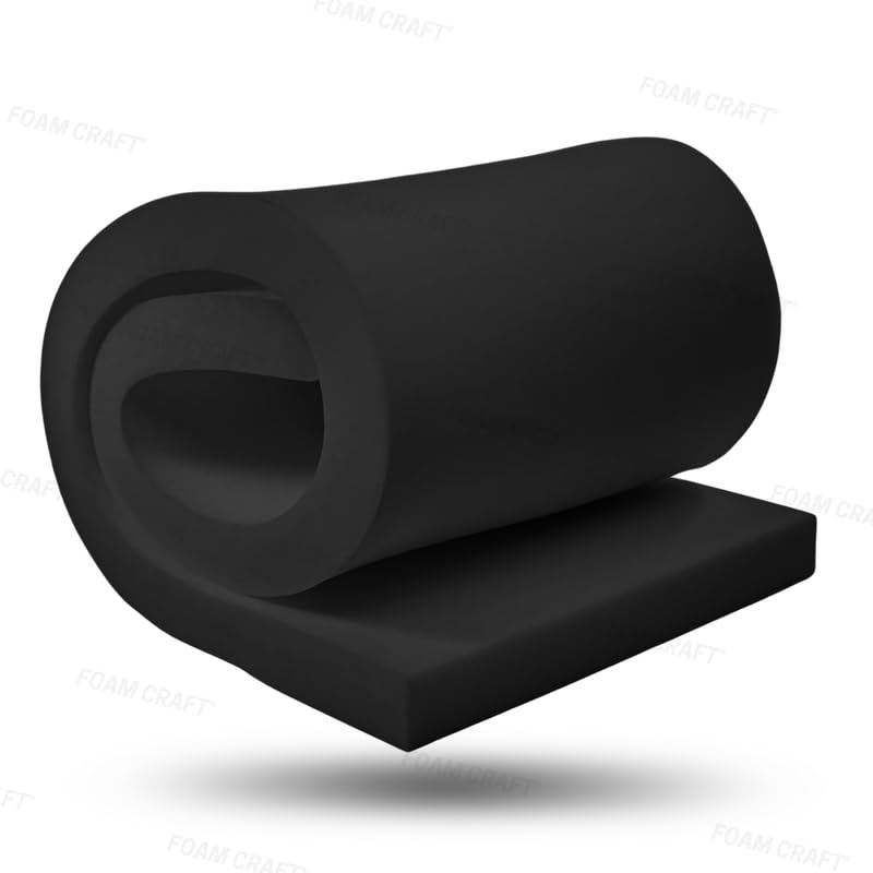 Firm Black Upholstery Foam – High Density Foam for Chair Cushions & Outdoor Furniture, Foam Cut to Size for Seat Pads, Furniture Reupholstery, Cushions Inserts & Chair Pads (60 x 180 cm, 12.5cm Thick)