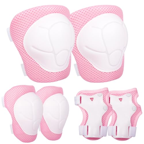PQETBV Protection Roller Enfant à pour Enfants de 6 Pièces avec Genouillères, Coudières et Protège-Poignets pour Enfants de 3 à 12 Ans, Adapté au...