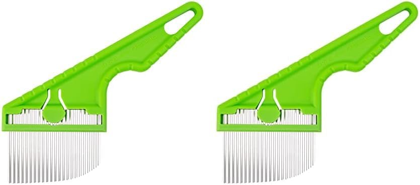 Nisaku NJP2511 Zassou Burush Tongari - Hoja de desbrozadora japonesa de acero inoxidable de 3 pulgadas, mango ergonómico de plástico de 8 pulgadas