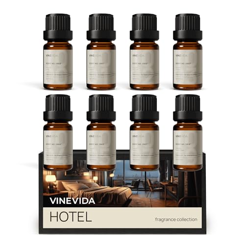 VINEVIDA Luxury Hotel Scent Collection - Set of 8 Premium Fragrance Oils - 5 Star Hotel Essential Oil, Fragrance for Home Diffusers, Soap & Candle Making