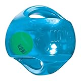 Kong Jumbler Ball - Interactive Toy for Dog & Puppy Playtime - Fetch Toy with Tennis Ball - Dog Supplies for Engaging Play - for Large/XL Dogs - Randomly Provided Color