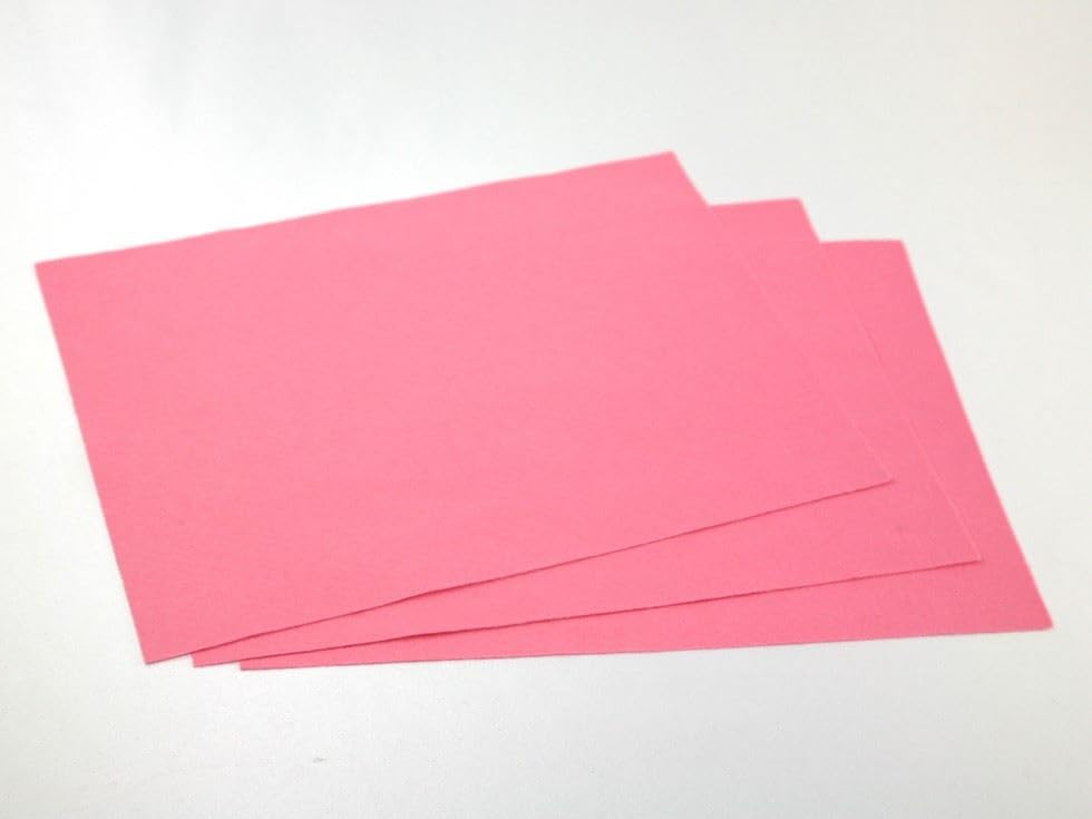 Minerva Hojas de tela de fieltro extragruesas de 3 mm, 9 x 12 pulgadas (paquete económico) para hacer juguetes, manualidades y manualidades, color rosa flamenco, paquete de 18