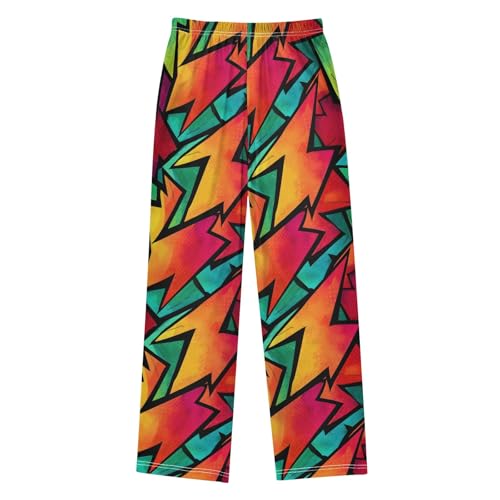 Pajama Pants Lounge Sleep PJ Bottoms Sleepwear Elastic Waist Drawstring S Gradient Lightning Arrow2