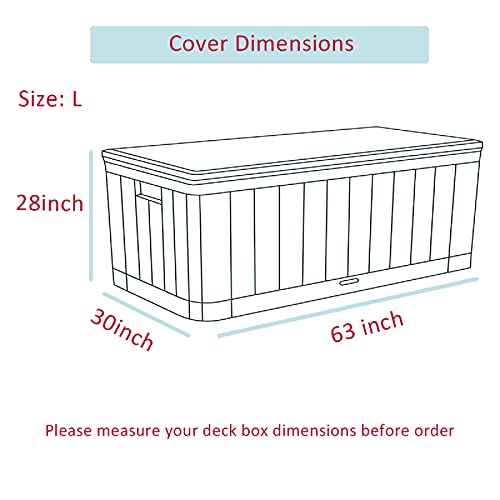 Shieldo Deck Box Cover- Heavy Duty 600D Polyester Oxford Deck Box Cover To Protect Large Deck Box,100% Waterproof Deck Box Cover 63" L X 30" W X 28" H #TOP1