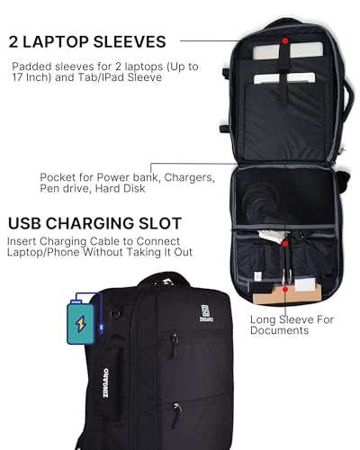 Image of Zingaro Large 40L Waterproof Anti-Theft Work Office Travel Premium Stylish Laptop 15 /16 /17 inch Backpacks Bags For Men Women