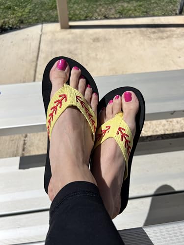 Cocomo Soul Softball Flip Flops | Embroidered Softball Flip Flops | Softball Slippers | Softball Sandals | Softball Flip Flops for Women | Softball MOM Flip Flops4