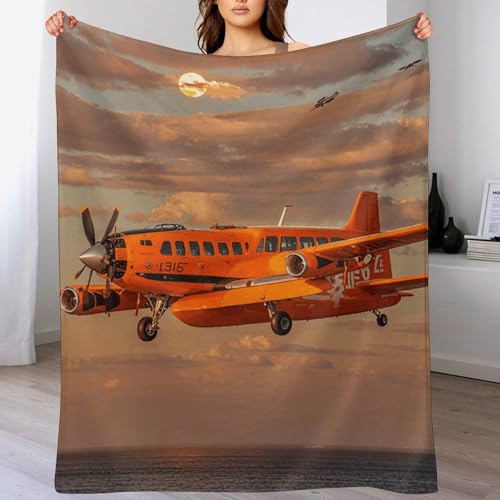 Couverture en molleton orange clair 140x177 cm pour lit et canapé - 5