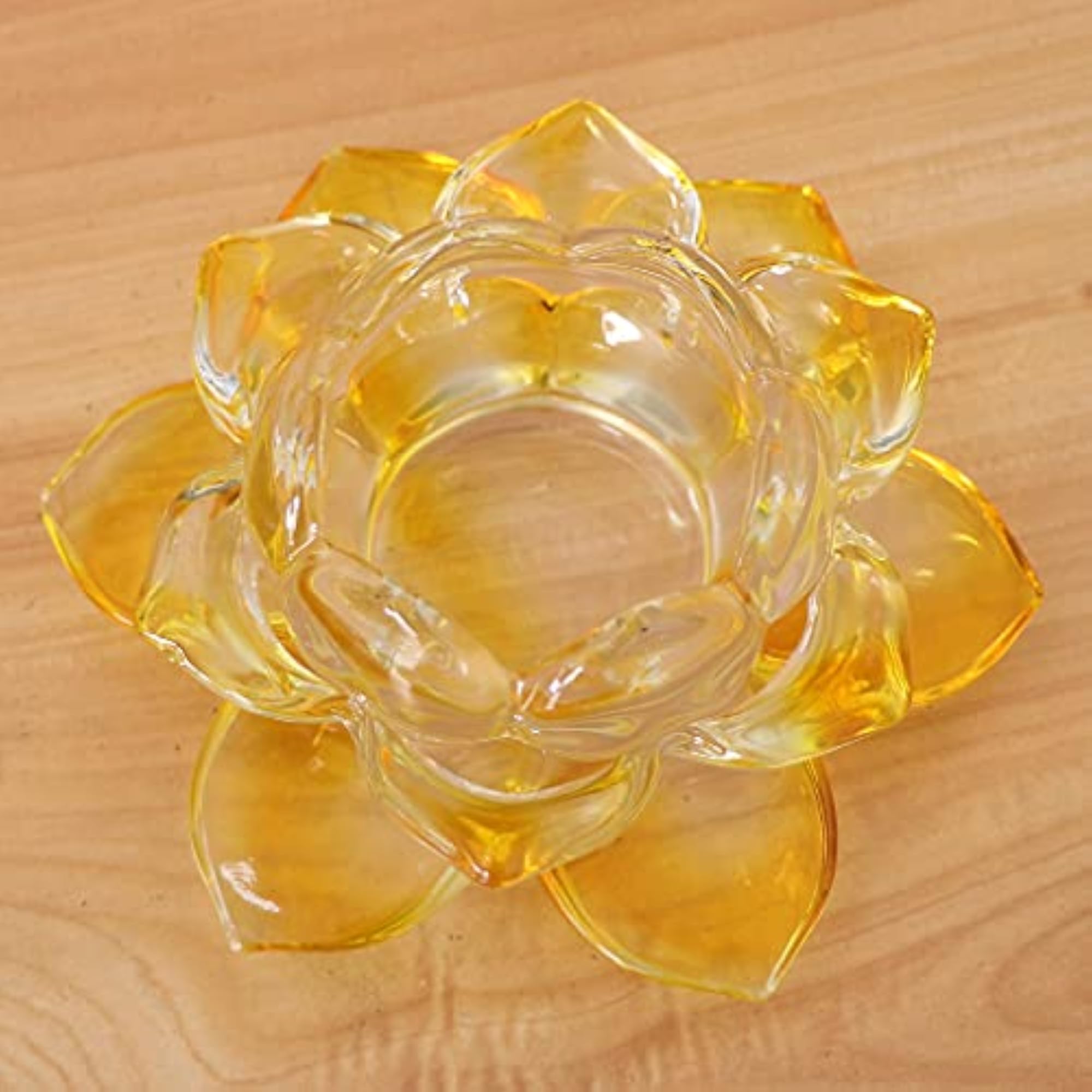 Crystal Gl Lotus Flower Tealight Candle Holder