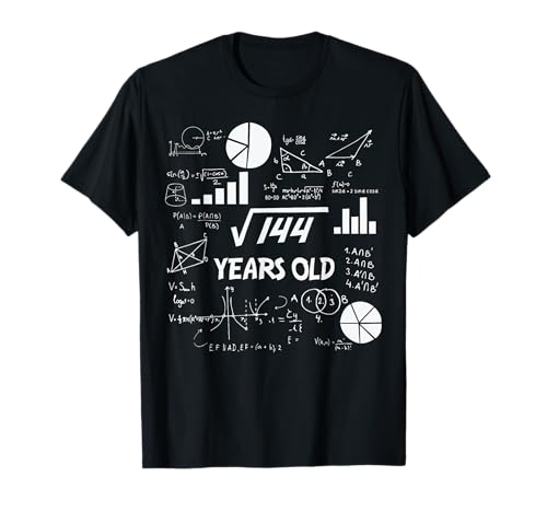 Square Root 144 = 12 Years Old - Birthday T-Shirt
