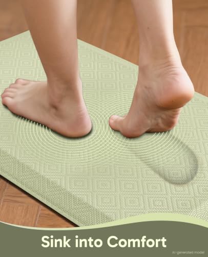 Image of Ophanie Kitchen Mats for Floor,3 /4 inch Thick,20x48 Anti Fatigue Cushioned Mat,Kitchen Rugs,Waterproof,Comfort Ergonomic Standing Mat for Office,Home,Sink with 99+ Pairs of Anti-Slip Bottom Ridges