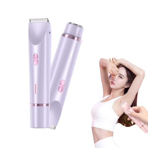 IUI Beauty Shaver IUI Beauty Electric Shaver 2-in-1 Painless Bikini Hair Trimmer Gentle & Safe on The Go Smooth and Painless IPX7 Waterproof Dual-Head Design Wet & Dry Use Leafverve(Purple)