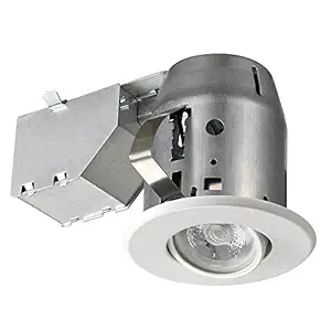 3 Dimmable Downlight Swivel Spotlight Recessed Lighting Kit, IC Rated with LED Bulb, Easy Install Push-N-Click Clips, Globe Electric 90679